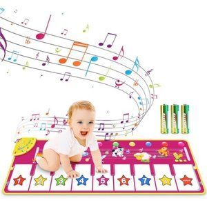 Musical Piano Mat, Toddlers Music Floor Keyboard Blanket Dance Mat with 8 Sounds